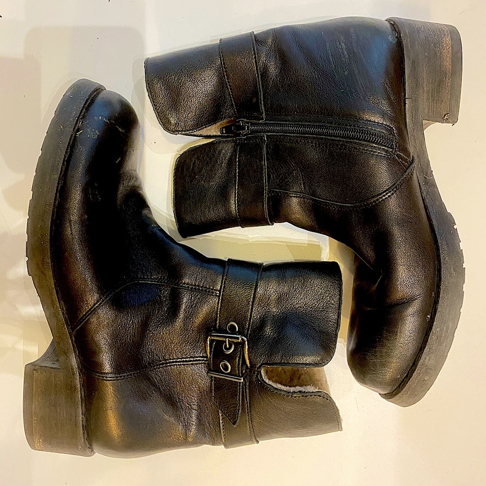 Leather boots Combat Harley Style